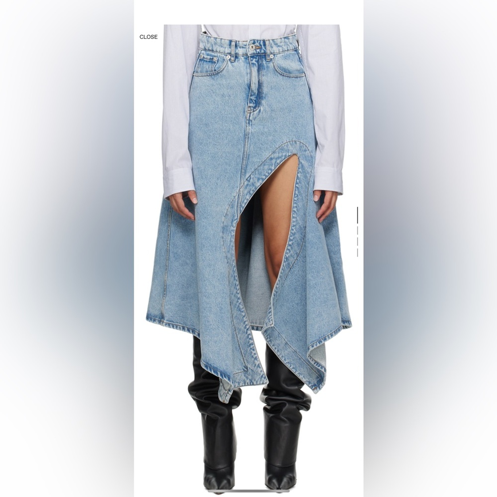 NWT Y/project blue cut midi skirt